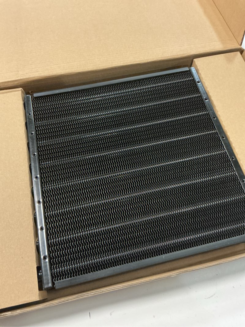 Condition photo showing Good Condition for 16 Pass 1/2" Transmission Cooler, 16 Rows 8AN Tube Fin Cooler Air Compressor Aftercooler, Compatible with 1/2" transmission cooler lines Universal Black