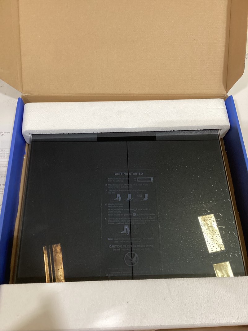 Condition photo showing Good Condition for etekcity scale for body weight, digital bathroom scales for people, most accurate to 0.05lb, bright led display & large clear numbers, upgraded quality for the elderly safe home use, 400 lbs grey-blue 11.8 x 11.8 x 1 in