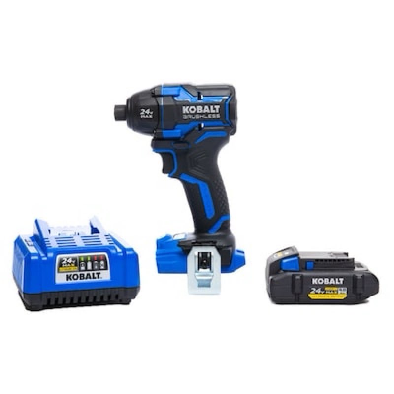 kobalt xtr 24-volt 1/4-in brushless cordless impact driver (battery included and charger included an
