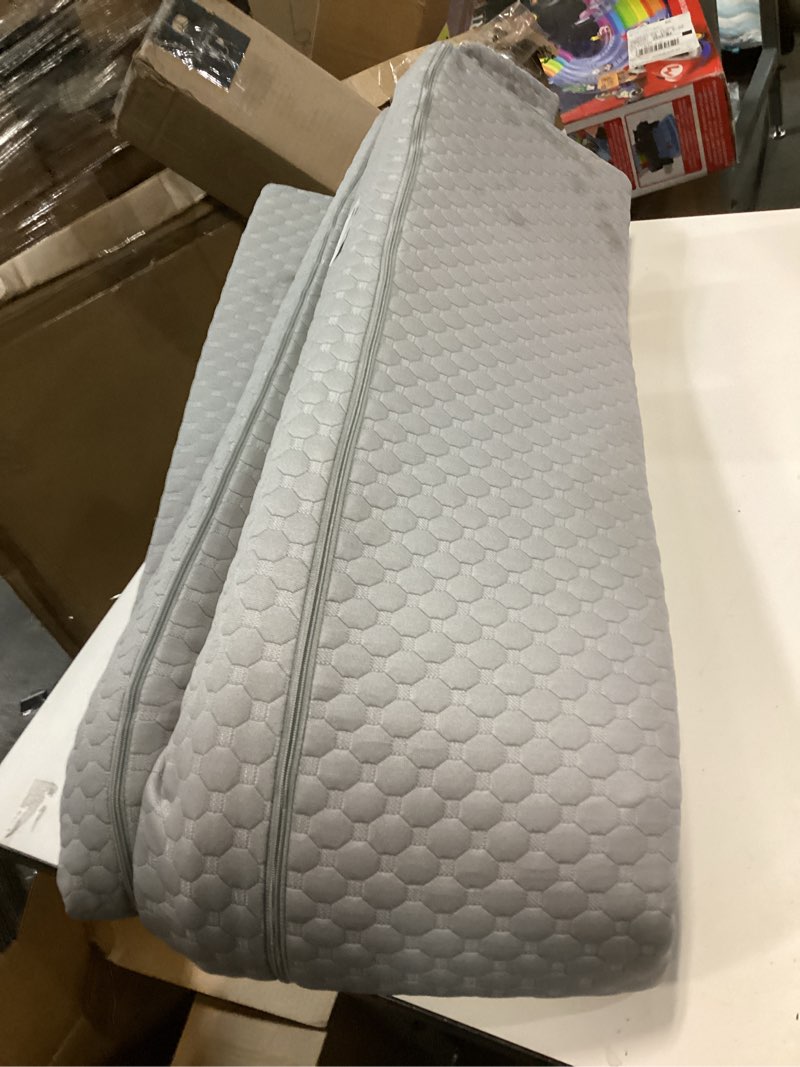 Condition photo showing As Is for EUHAMS Queen Size Bed Wedge Pillow - Bed Gap Filler Mattress Wedge Headboard Pillow Close The Gap 0-7" Between Your Headboard and Mattress or Wall for Sleeping Backrest Pillow (60"x10"x6" Gray) Grey Queen(10 in x6 in x60 in-Big)