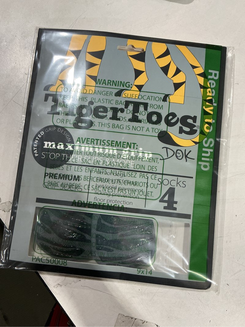 Condition photo showing New/Like New for DOK TigerToes Premium Non-Slip Dog Socks for Hardwood Floors - Extra-Thick Grip That Works Even When Twisted - Prevents Licking, Slipping, and Great for Dog Paw Protection - Size Medium Classic Grey Medium