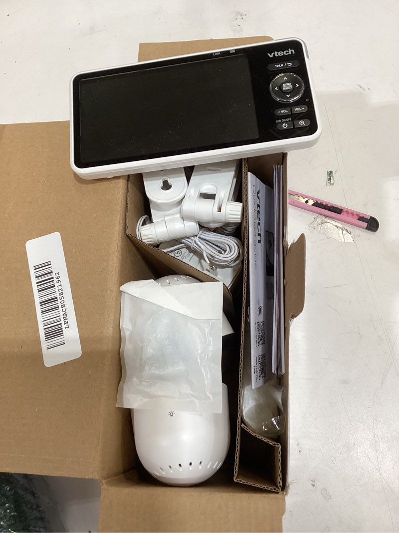 Condition photo showing As Is for vtech smart hd plus twin 2-camera smart wifi baby monitor – 2k cameras, 5.5" hd split-screen, 24x zoom, free app, multi-color night light 5.5" wifi 2 cams