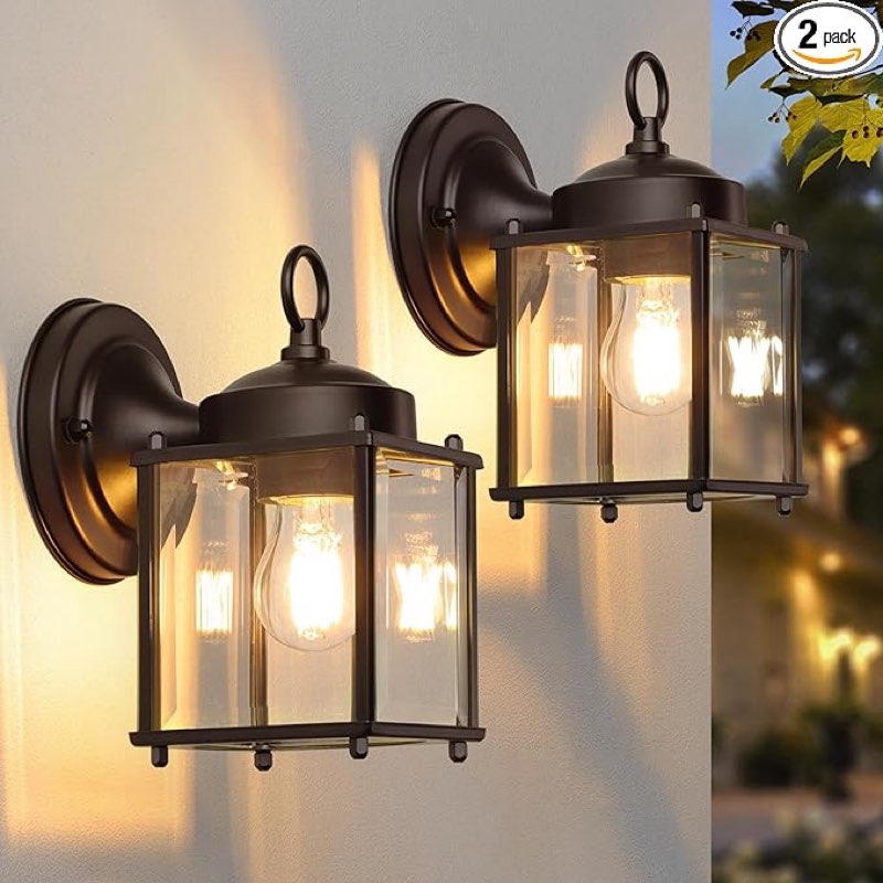 matameye outdoor wall lantern, exterior waterproof wall sconce light fixtures, dark chocolate front 