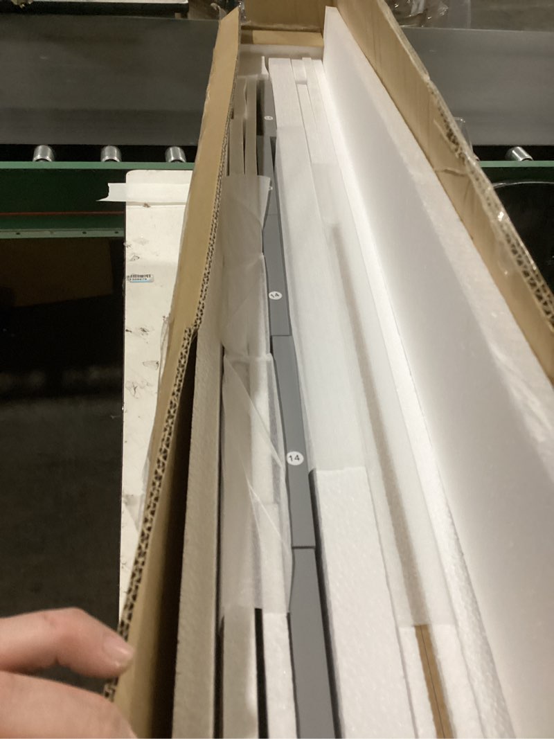 Condition photo showing Good Condition for FOTOSOK Bathroom Cabinet, Bathroom Storage Cabinet with 5 Drawers, Wooden Storage Cabinets with Cut-Out Handles, 11.8” x 15.7” x 40.1” Bathrooms Floor Cabinets for Hallway/Living Room, Blue