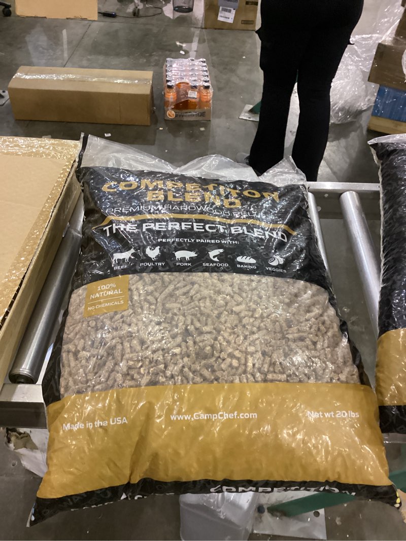 Condition photo showing New/Like New for Camp Chef Competition Blend BBQ Pellets, Hardwood Pellets for Grill, Smoke, Bake, Roast, Braise and BBQ, 20 lb. Bag Competition Blend 20-Pound Pellets