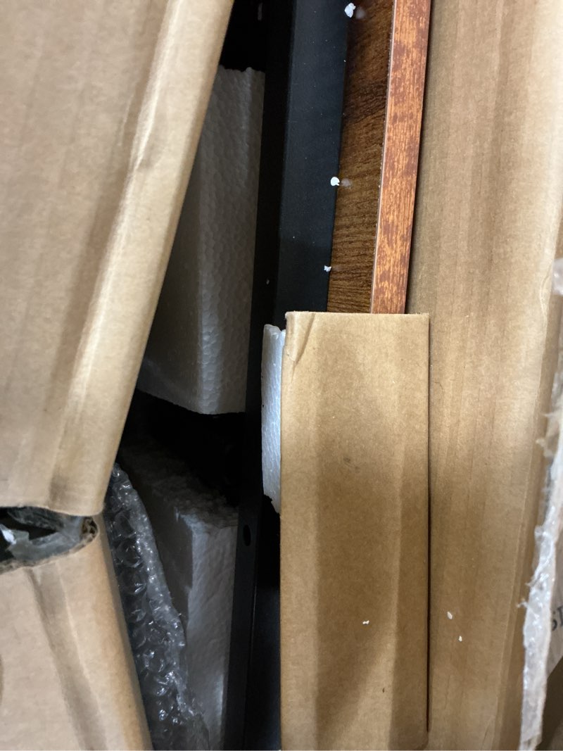 Condition photo showing Good Condition for DUMOS 32 in Small Computer Desk for Home Office, Modern Study Work Table Simple Style for Bedroom, Writing Desks with X-Shaped Reinforcement, Rust 32 Inch-1 Pack Wood Brown