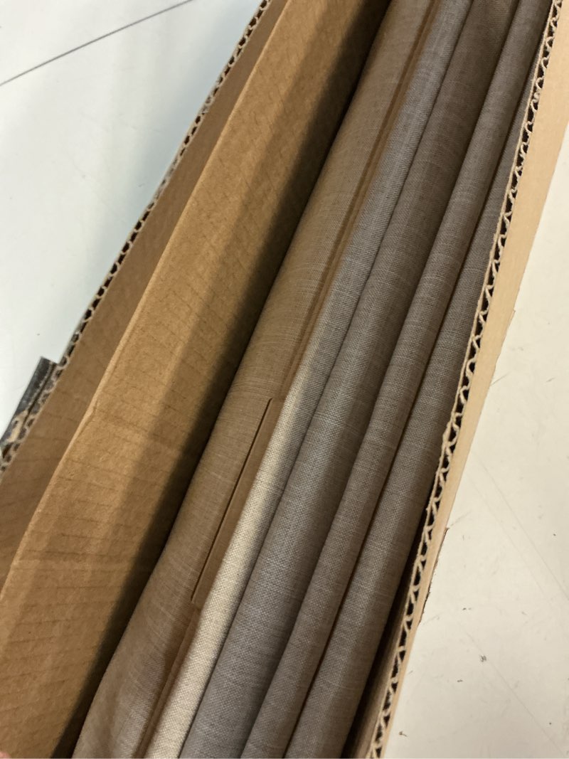 Condition photo showing As Is for chicology roman shades for windows, window treatments, roman shades, roman window shades, room darkening shades, window shades, 30" w x 64" h, belgian flax (privacy & light filtering) belgian flax (privacy & light filtering) 30"w x 64"h