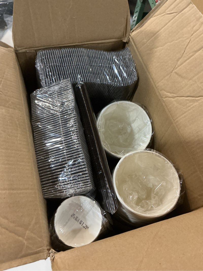 Condition photo showing Good Condition for jolly party [100 sets] 16 oz paper coffee cups, disposable coffee cups with lids, sleeves and straws, hot cold beverage drinking cup for water, coffee or tea, to-go cup suitable for office and travel 16oz cups