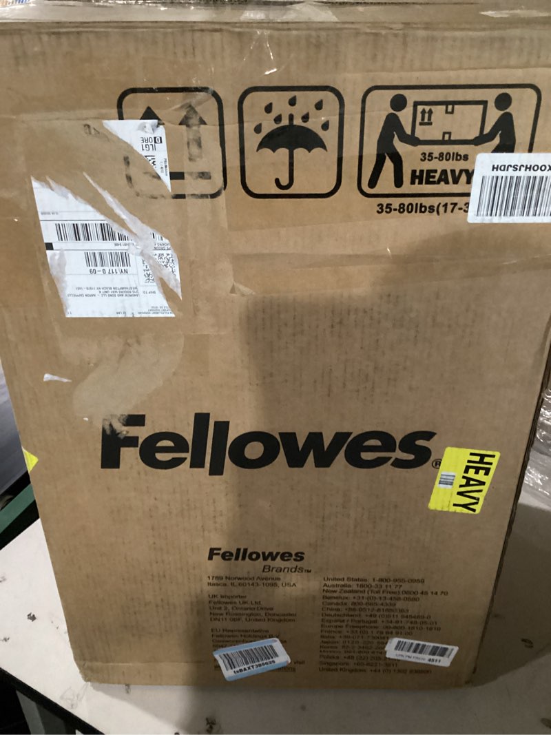 Condition photo showing Good Condition for fellowes automax micro-cut 100m commercial office auto feed 2-in-1 paper shredder with 100-sheet capacity, black 100-sheet micro-cut