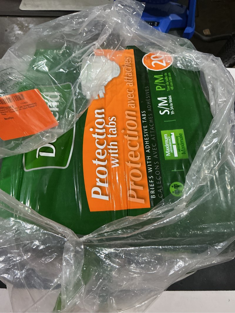 Condition photo showing Good Condition for depend protection with tabs, [small/medium], maximum absorbency, 20-count package (2 pack) 20 count (pack of 2) 40