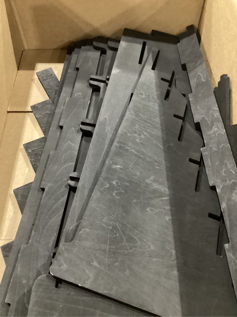 Condition photo showing As Is for Sticker Display Stand with Curved Pockets for Big 4'' Stickers- Brochure Holder with Customizable Space - On the Go Display Stands for Vendor Events - Ideal for Small Business Vendors (Black, Large) Black Large