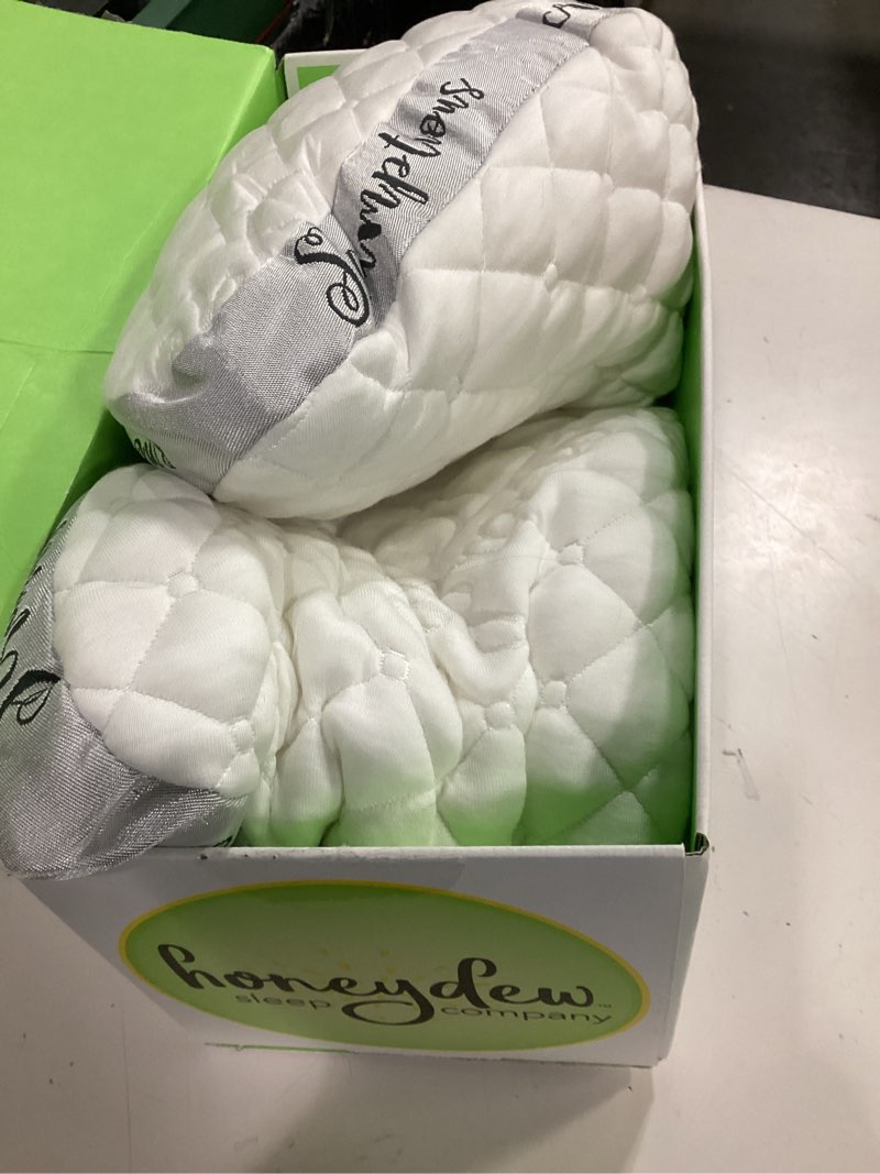 Condition photo showing As Is for honeydew scrumptious cooling side sleeping pillow with free pillowcase- best for side sleepers- neck and shoulder pain relief pillow- the most awarded side sleeper pillow- made in the usa (queen size) queen pack of 1