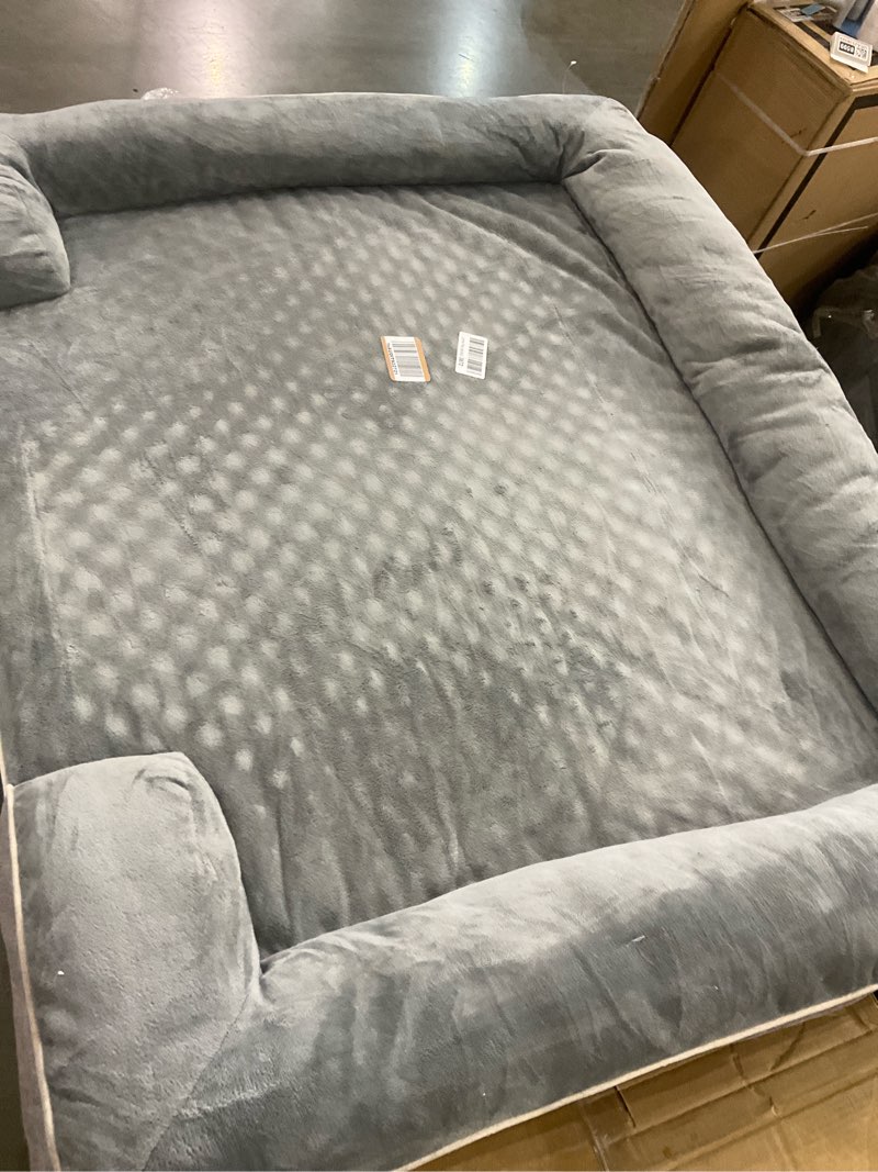 Large grey dog bed