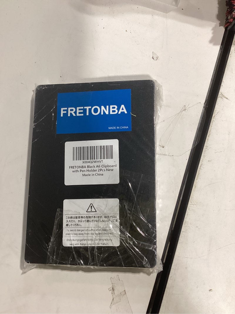 Condition photo showing New/Like New for mini clipboard 4x6 inch with pen holder, 2 pack small clipboards with low profile clip & hanging loop, a6 portable pocket clipboards memo size notepad for restaurant, office, school (black)