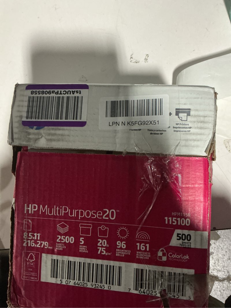 Condition photo showing Good Condition for hp papers | 8.5 x 11 paper | multipurpose 20 lb | 5 ream case - 2500 sheets | 96 bright | made in usa - fsc certified | 115100pc 5 ream | 2500 sheets letter (8.5 x 11)