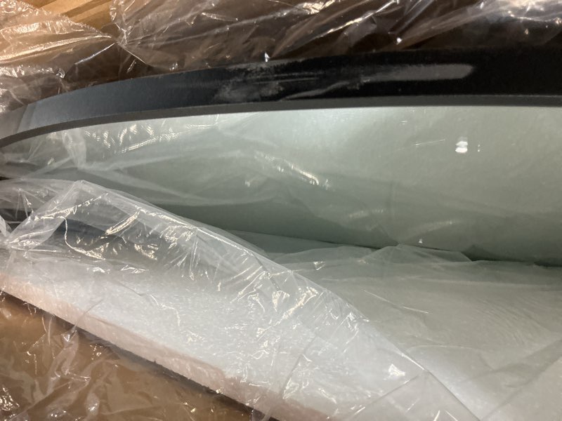 Condition photo showing New/Like New for CIRCUMI Arched Wall Mirror, 42"x42" Black Arched Mirror with Tempered Glass, Metal Frame, Large Size for Entryway Table, Mantel,Living Room,Over Sink,Arch Mirror for Decor,Shatterproof&Crystal-Clear Arched Frame Black 42"L x 42"W