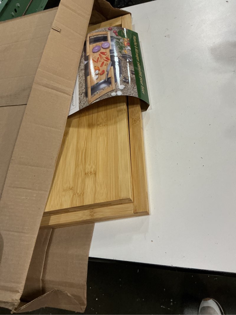 Condition photo showing Good Condition for bamboo expandable over the sink cutting board over-the-sink expandable