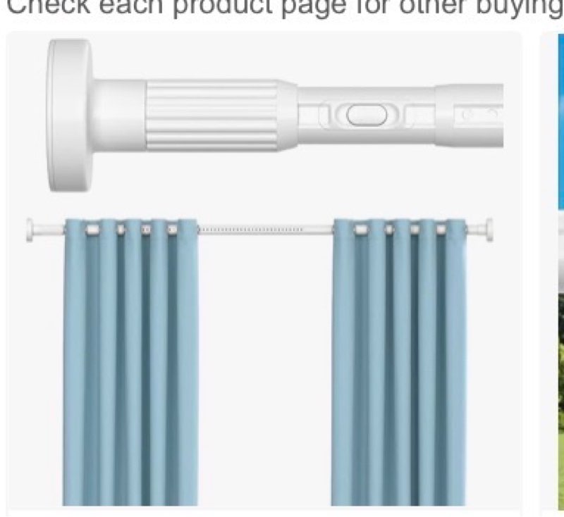 mexau 2 pack white tension curtain rods 41-146 in extra long outdoor patio curtain rods no drilling 