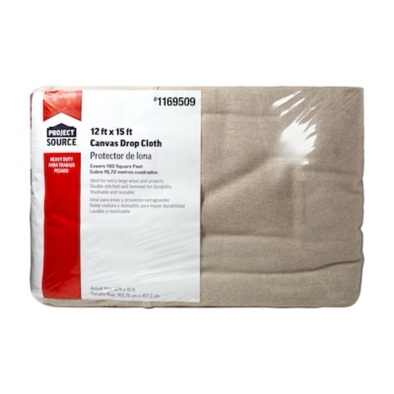 project source 8oz canvas 8-oz 12-ft x 15-ft drop cloth