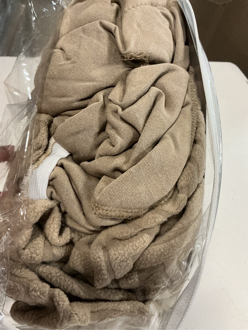 Condition photo showing Good Condition for vansofy 100% waterproof recliner chair cover, recliner cover with non-slip granule, washable reclining chair with pocket furniture protector for kids, pets(light brown, 23") light brown 23"
