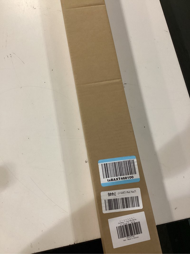 Condition photo showing New/Like New for lazblinds cordless white 1" room darkening vinyl mini blinds, 31" w x 36" h horizontal window blinds for home, cordless shades for indoor windows white 31"w x 36"h