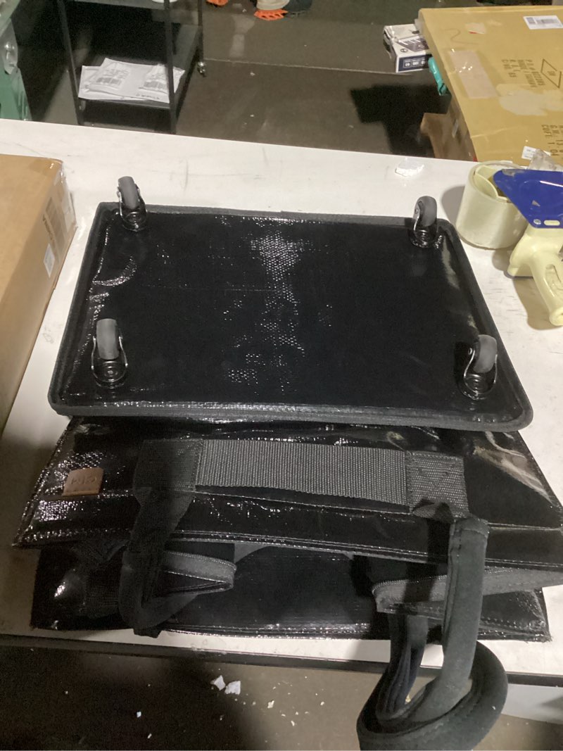 Condition photo showing As Is for CleverMade Large Laundry Basket Hamper Bag, 90l Portable Collapsible Cart with Wheels, Heavy Duty Storage Organizer for Clothes & Groceries, Rolling Utility Tote with 75 lb Capacity, Foldable, Onyx