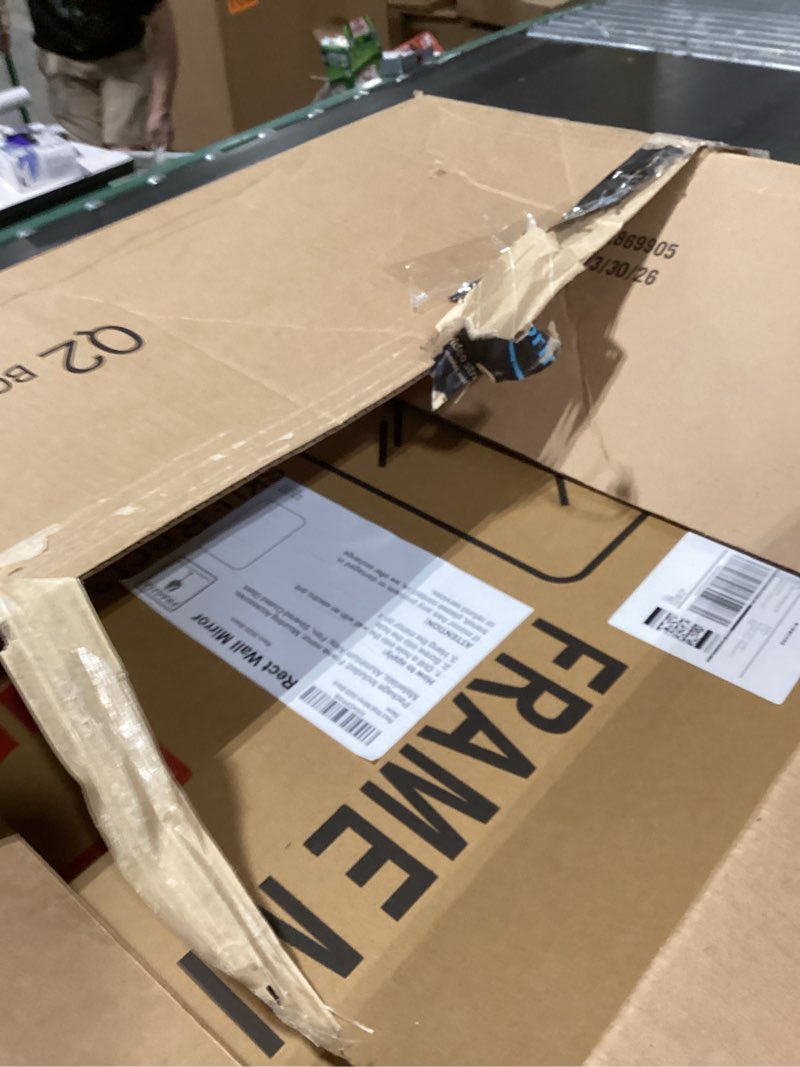 Condition photo showing New/Like New for morningro fixed tilt mirror 18" width x 30" height 304 stainless steel frame fixed position tilt mirror for handicap commercial bathroom applications 29.9"l x 17.9"w