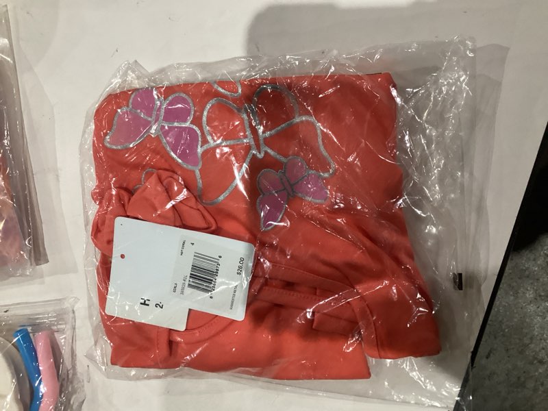 Condition photo showing New/Like New for Hurley Girls Casual Dress 4 Coral/Butterfly