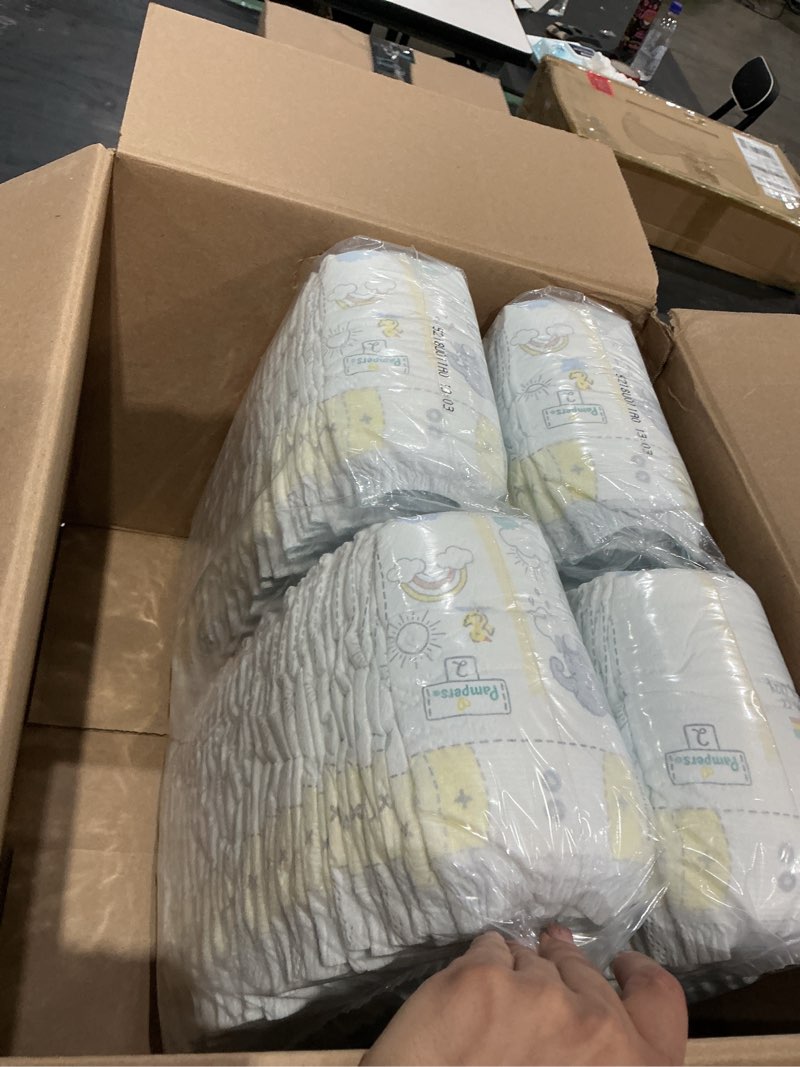 Condition photo showing As Is for incomplete))))pampers swaddlers diapers, size 2 (10-22 lbs), 186 count, absorbent, keeps baby dry and comfortable, skin safe disposable baby diaper (packaging may vary) size 2 186