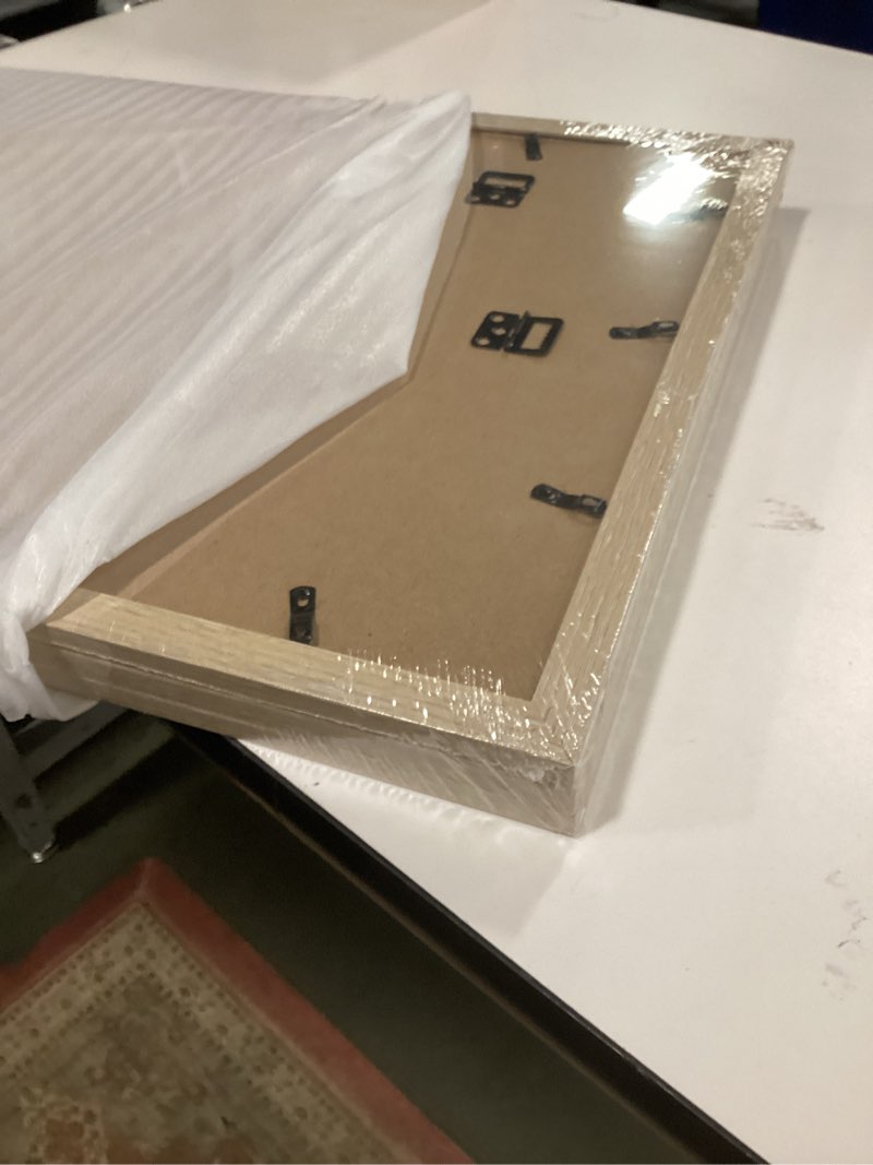 Condition photo showing New/Like New for 16x24 Frame Set of 3, Natural Wood Grain 16x24 Poster Frame for Gallery Wall Mounting (3 Pack,Natural) 16x24 - 3 pack Natural