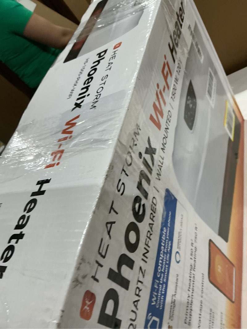 Condition photo showing As Is for heat storm hs-1500-phx-wifi infrared heater, wifi wall mounted white wi-fi -wall mounted only white