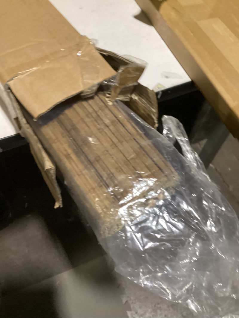 Condition photo showing New/Like New for Cordless Bamboo Roman Shades for Windows, Blinds Size (29.5" W ×64" H) Colour (Highfield Teak) Highfield Teak 29.5" W × 64" H
