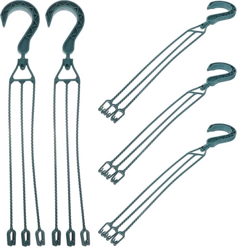 Kisangel Plastic Flower Pot Hooks 5-Pack Hanging Basket Hooks with 360 Rotatable Swivel for Indoor Outdoor Plant Hangers Wall Mounts for Balcony Garden Patio