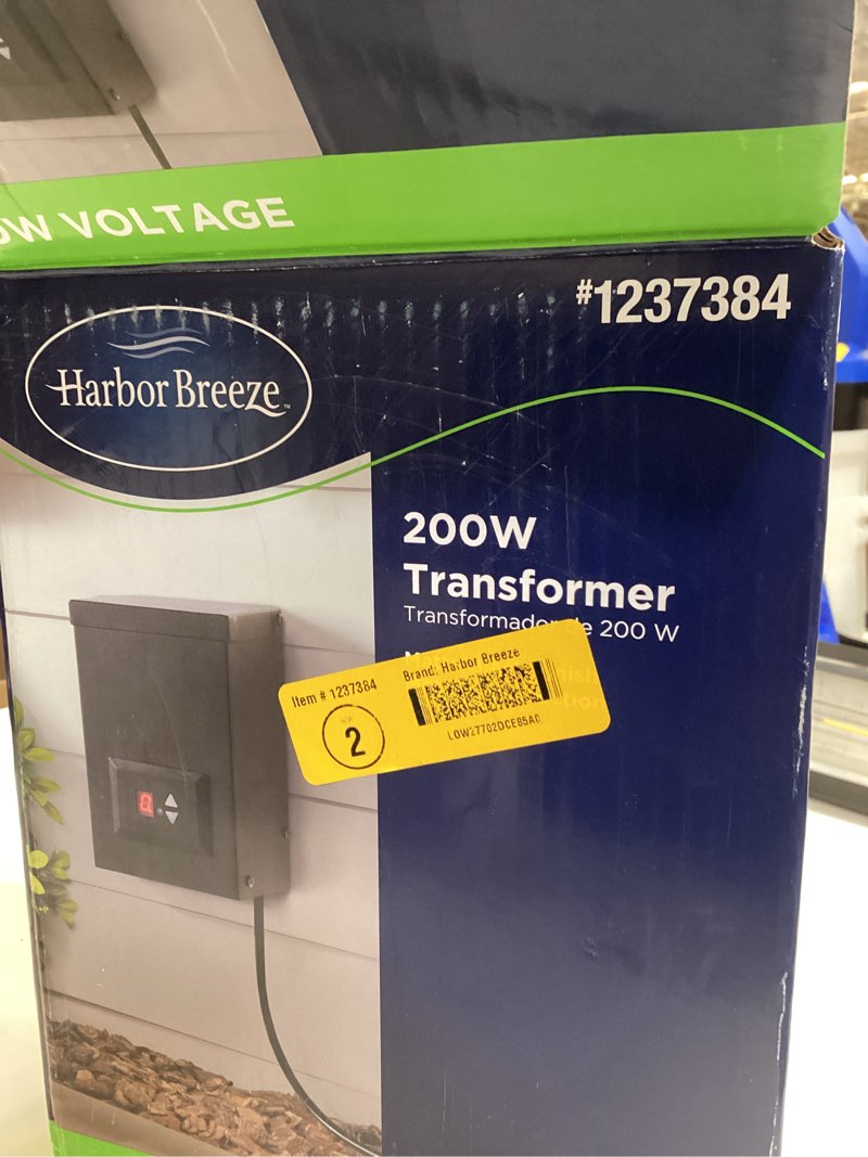Condition photo showing As Is for harbor breeze 200 -watt multi-tap transformer landscape lighting transformer with digital timer and dusk-to-dawn sensor