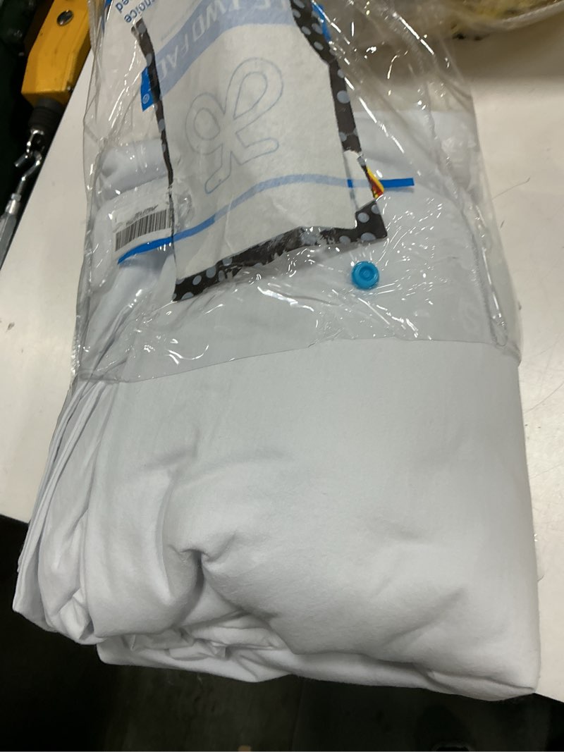 Condition photo showing As Is for face two face bedding duvet cover set 3 pieces 100% washed cotton duvet cover linen like textured breathable durable soft comfy (full, white)