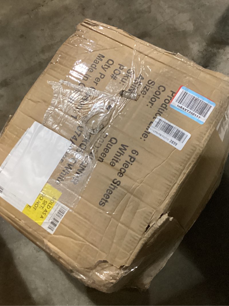 Condition photo showing New/Like New for bulk case pack of 10 sheet sets - complete 6 piece sheet sets - bulk queen bedding - wholesale case pack for hotels, spa & airbnbs - deep pocket & wrinkle free - cooling & breathable - queen, white queen (pack of 10) 01 - white