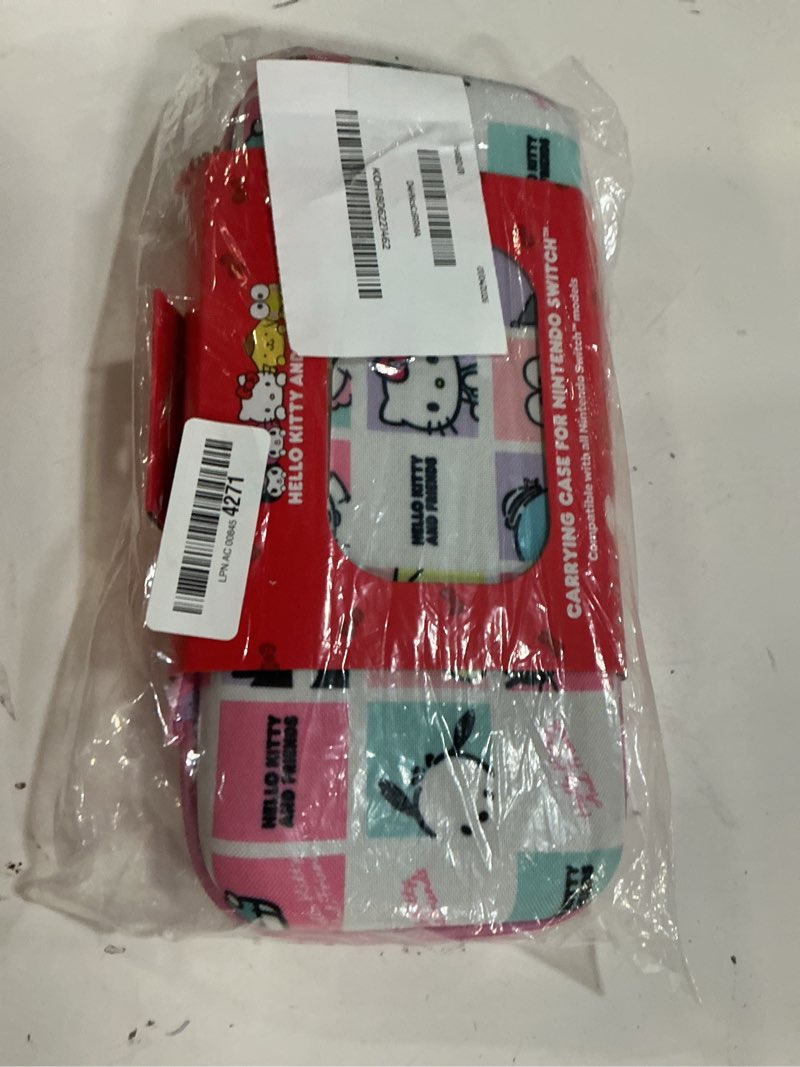 Condition photo showing New/Like New for sonix x sanrio carrying case for nintendo switch 2, switch 1, lite, oled, protective travel case with game cartridge storage | kuromi & my melody | emokyun