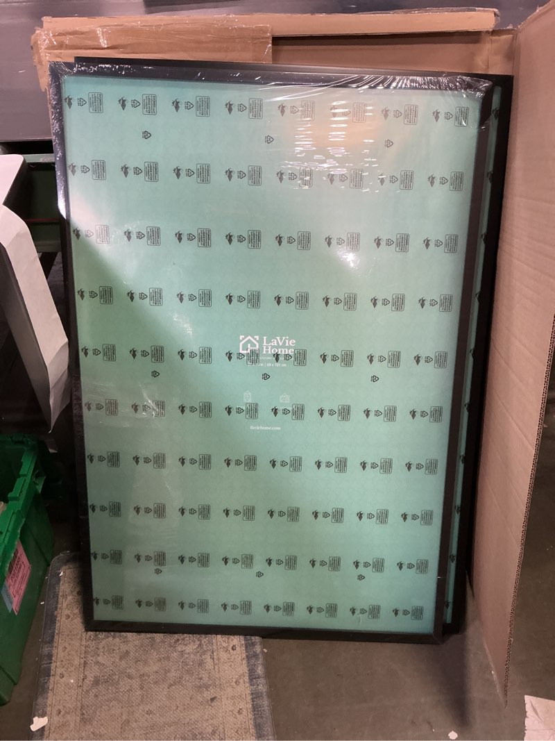 Condition photo showing Good Condition for Americanflat 28x40 Poster Frame with Polished Plexiglass - Use as 24x36 Frame with Mat or 28x40 Frame Without Mat - Hudson Collection - Wide Picture Frame for Wall display - Black