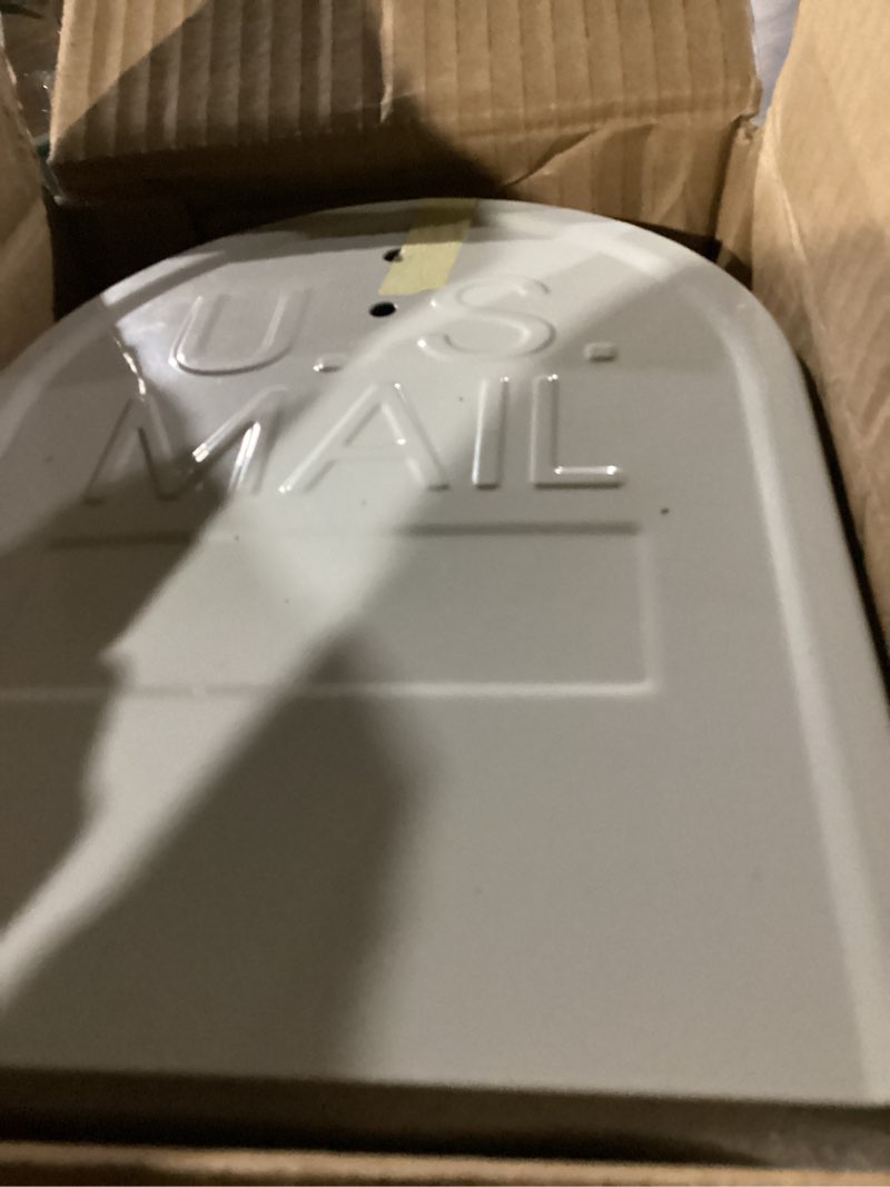Condition photo showing New/Like New for mail boxes for house outside, rainhol white mailboxes for outside, galvanized steel post-mount mailboxes, 19 x 8.7 x 6.7 inches