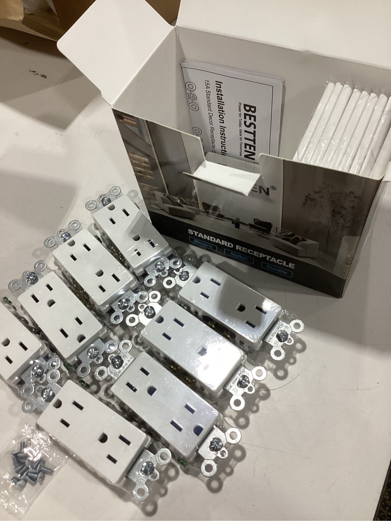 Condition photo showing Good Condition for bestten 19 pack receptalce outlet with wall plate, ul listed, white | standard electrical wall outlet, non-tamper-resistant decorator receptacle, /125v/1875w, residential and commercial use
