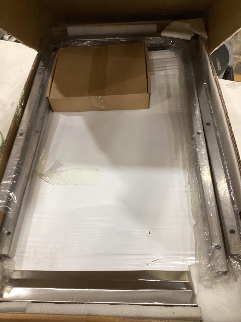 Condition photo showing Good Condition for all stainless steel cart, 3 tier utility cart with brake wheels, storage trolley heavy duty rolling cart with strong load bearing easy assembly for home kitchen restaurant hotel lab all stainless steel 37.5*20"