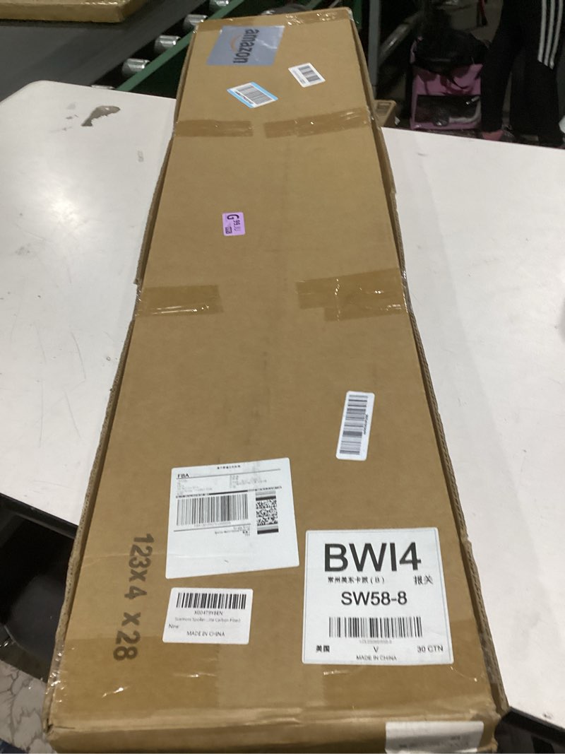 Condition photo showing As Is for spoiler fit for tesla model y juniper 2025 2026, upgrade abs material rear spoiler wing oem rear trunk lip, model y juniper accessories, matte carbon fiber matte carbon fiber 2025-2026 for model y juniper