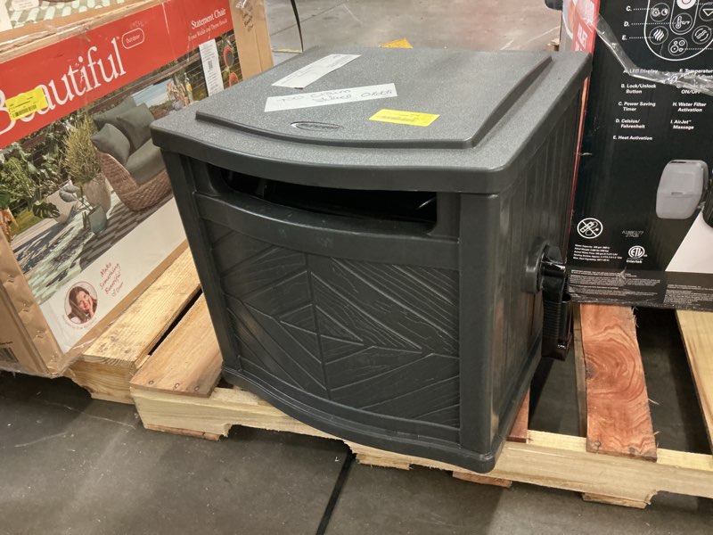 Condition photo showing As Is for suncast 150 ft. hideaway hose storage