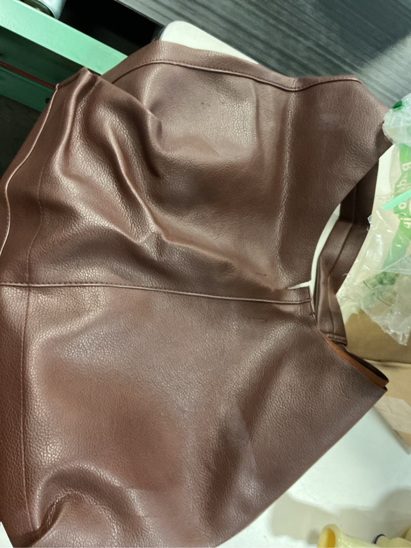 Condition photo showing As Is for leather tote bag, oversized hobo bags, large tote bag for women work coffee
