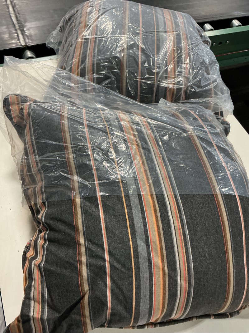 Condition photo showing New/Like New for home sunbrella stanton greystone corded pillow set, 21in x 21in  (set of 2)