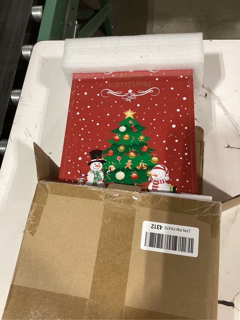 Condition photo showing New/Like New for Christmas Wooden Advent Calendar Book with LED lighting Red Color Christmas Snowman & Santa Countdown Holiday Gifts with 24 Drawers Adults Kids Home Decoration