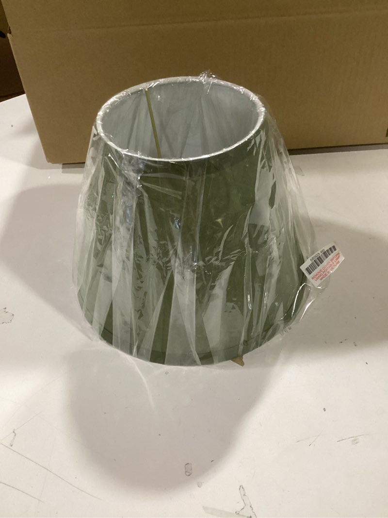 Condition photo showing Good Condition for Aspen Creative 56003 Transitional Hardback Empire Shape UNO Construction Lamp Shade in Celadon, 9" Wide (5" x 9" x 7")