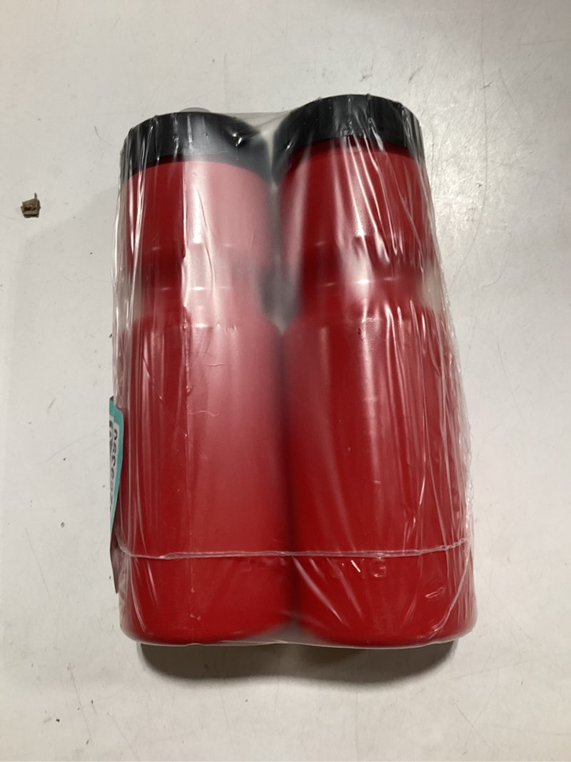 Condition photo showing Good Condition for 50 strong sports water bottles – reusable 22 oz bpa-free plastic bottles with pull top cap – made in usa – top rack dishwasher safe – fits most bike cages brand 2 pack red