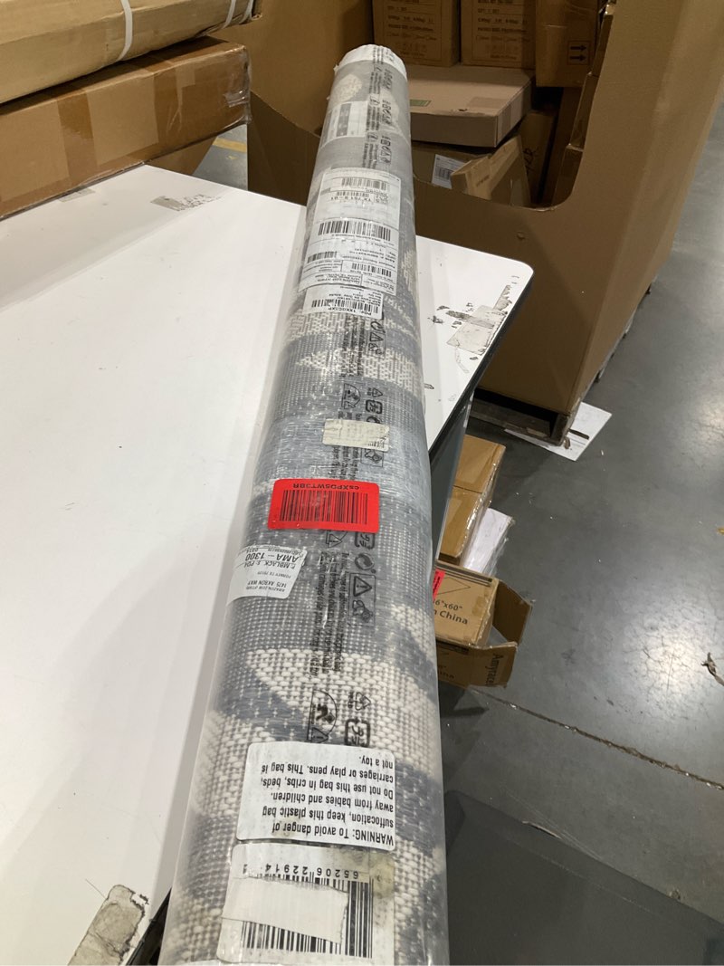 Condition photo showing New/Like New for Gertmenian 5x7 Ft Palm Ginger Leaf Indoor Outdoor Flatweave Area Rug