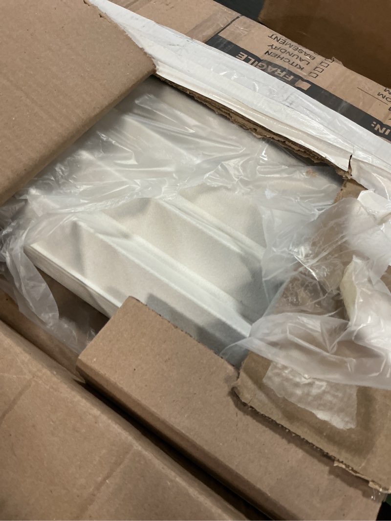 Condition photo showing As Is for Art3d 10-Pack Peel and Stick Acoustic Panels with Acrylic Tape - 12 x 48 inches, Self Adhesive Sound Absorbing Polyester Wall Panels for Home Office Studio, White White-polyester